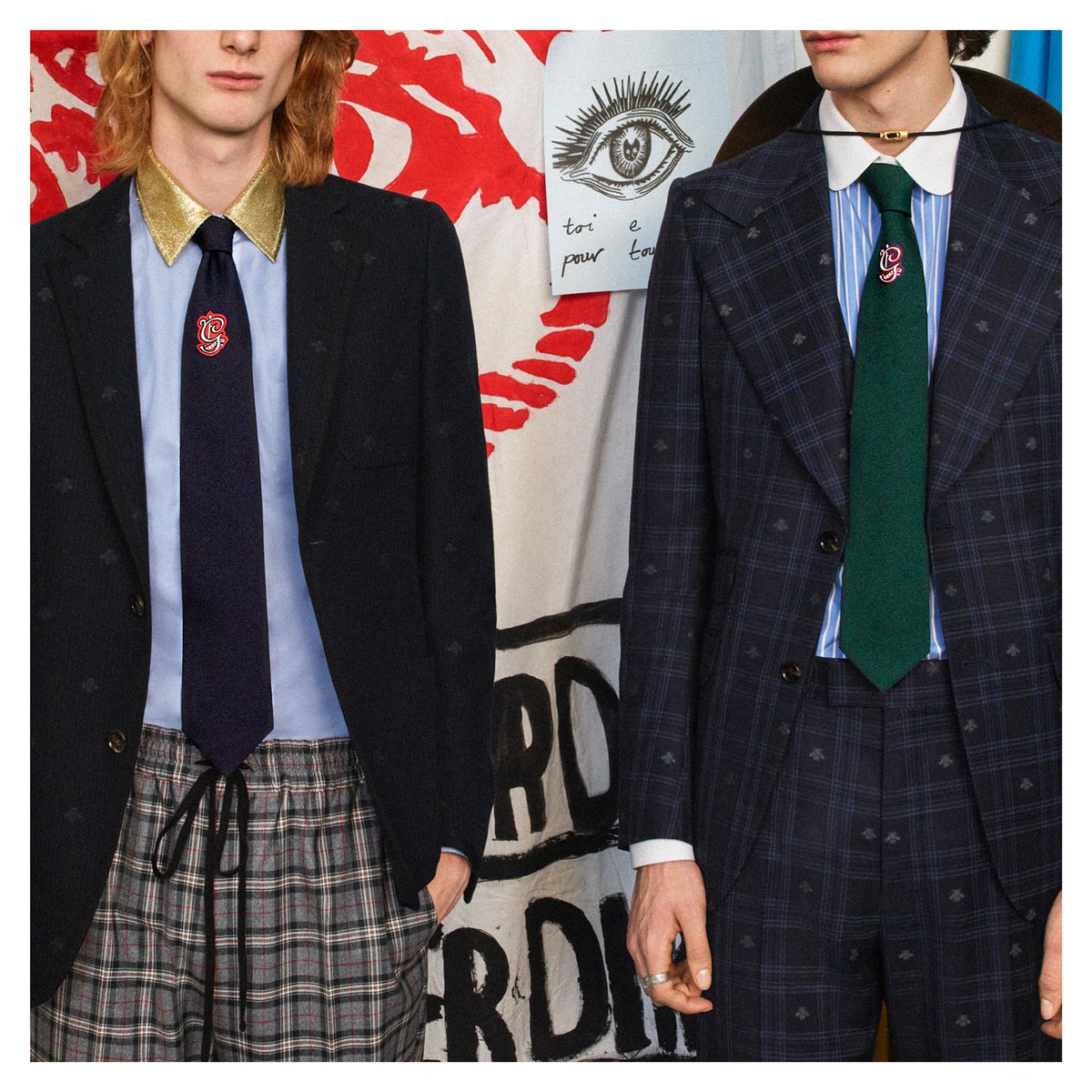 限定販売】 Gucci エンブロイダリーネクタイ(ネイビー) 【限定
