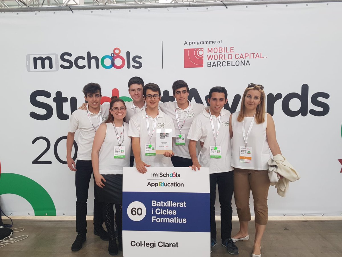 claretbarcelona's tweet photo. Walk &amp; Go,app que premia el caminar en comunitat aconsegueix el 1r premi de mSchools students awards 2018 en la categoria App Education. Format per format per Pol Alonso, Magí Chavarria, Jordi Pérez de Arenaza, Ignasi Torres i Francesc Torres. Enhorabona!
https://t.co/9P3SnZOp7B https://t.co/NvvJZ4KOz7
