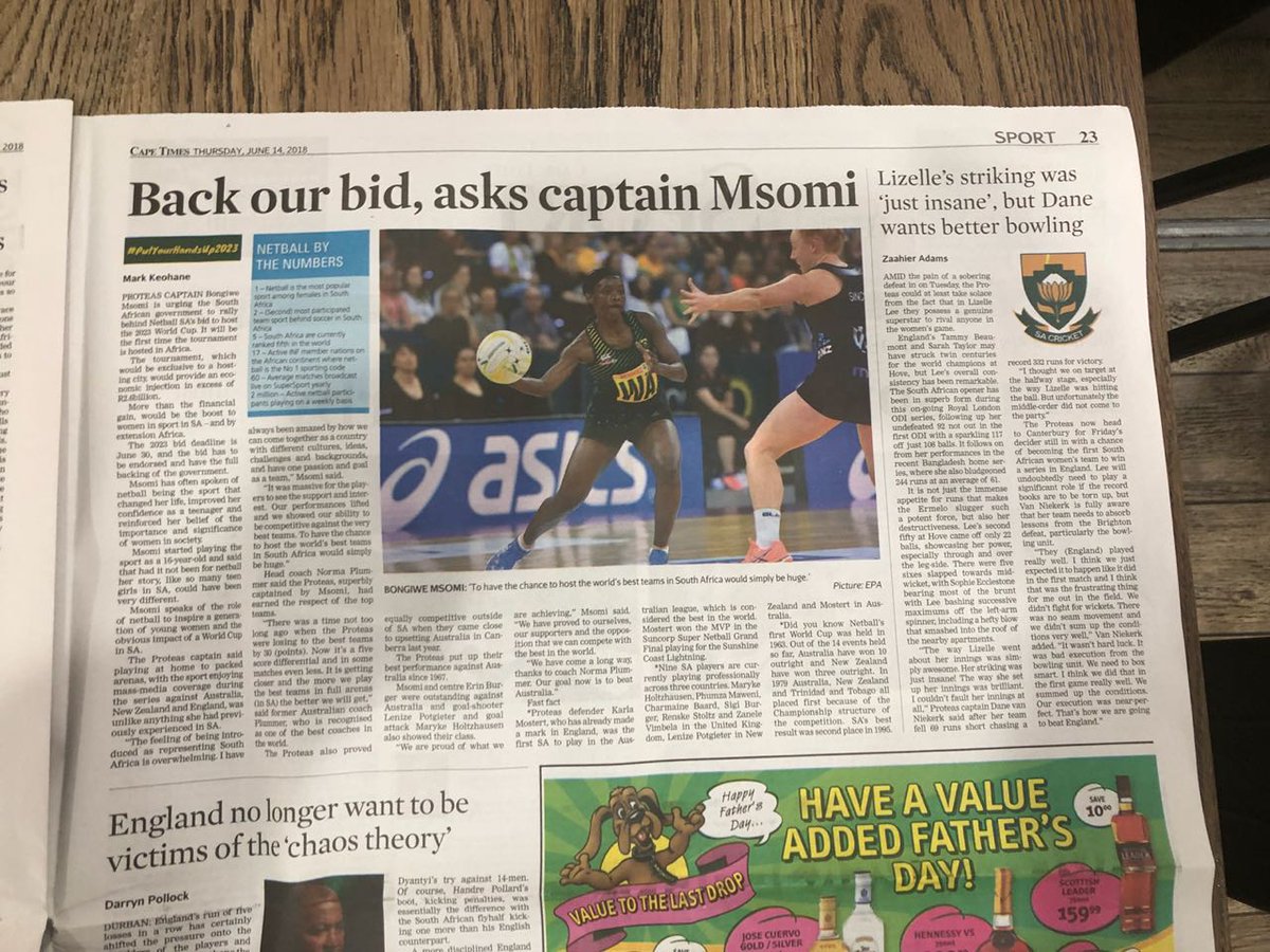 hanibun1's tweet photo. @ofm Our captain has spoken! #PutYourHandsUp2023 are you helping to drive the petition and government support for bid to host the netball world cup? https://t.co/gl9LwuIjdc https://t.co/sJFNe9ciEm
