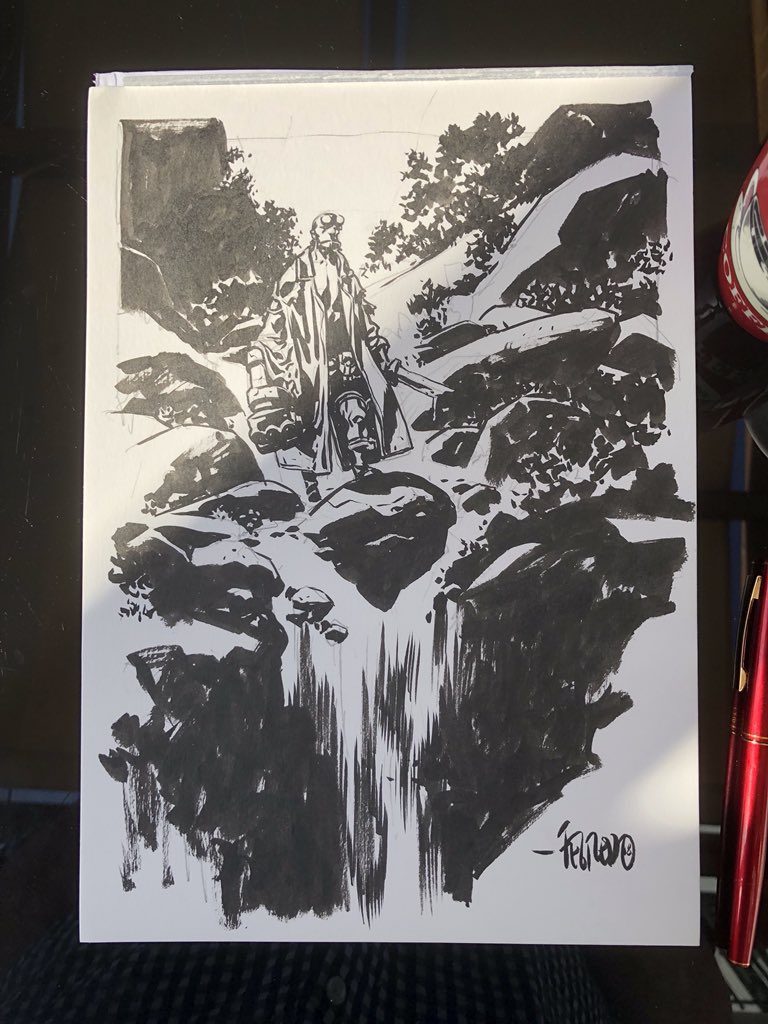 duncanfegredo's tweet photo. Sketching #Hellboy. Yes, again. https://t.co/3WgLQGaDKG