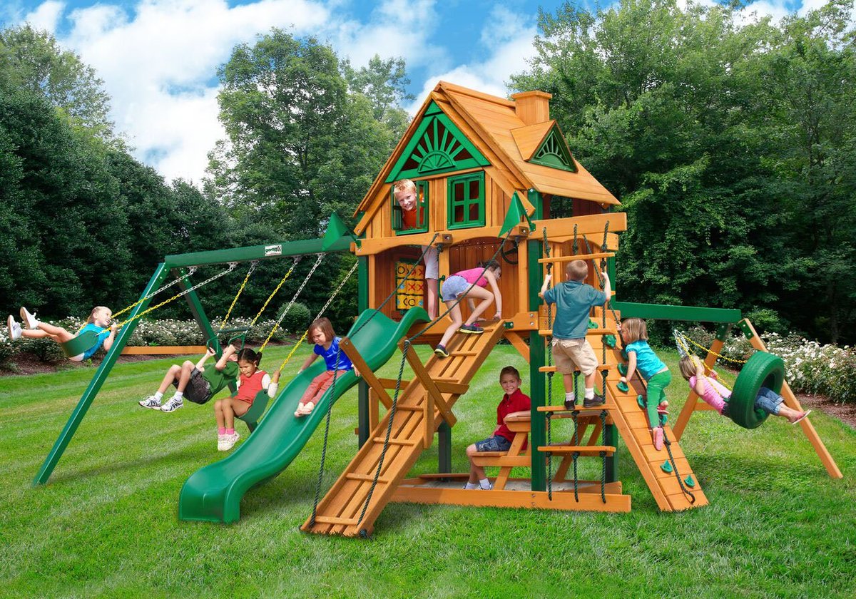 raredealfinder's tweet photo. Frontier Treehouse With #Fort Add On TS Wooden Swing Set https://t.co/3RLFGHJge3 #Gorilla #PlayEquipment #Playground #SwingSet #Swingset #WoodenSwingSets2ndTier https://t.co/sy2qwkap2W