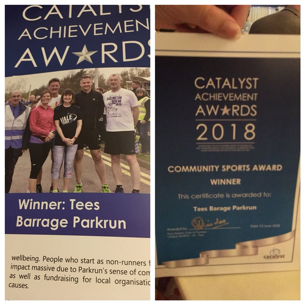MsGail2107's tweet photo. @parkrunUK @juniorparkrunUK Great to see a parkrun win an award and great to be a part of it. #parkrun #VolunteersWeek #CatalystAA18 #teesbarrageparkrun https://t.co/mYzLJUcaqX