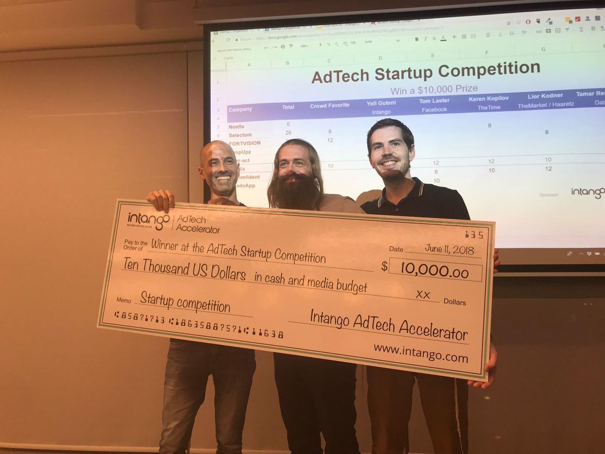 I'm so happy to let you know that <a href="/IoCoolix/">coolix.io</a> have won the startup competition hosted at <a href="/IntangoMedia/">Intango</a> accelerator, and led by Eran Savir and Yefi Gureni.

linkedin.com/feed/update/ur…