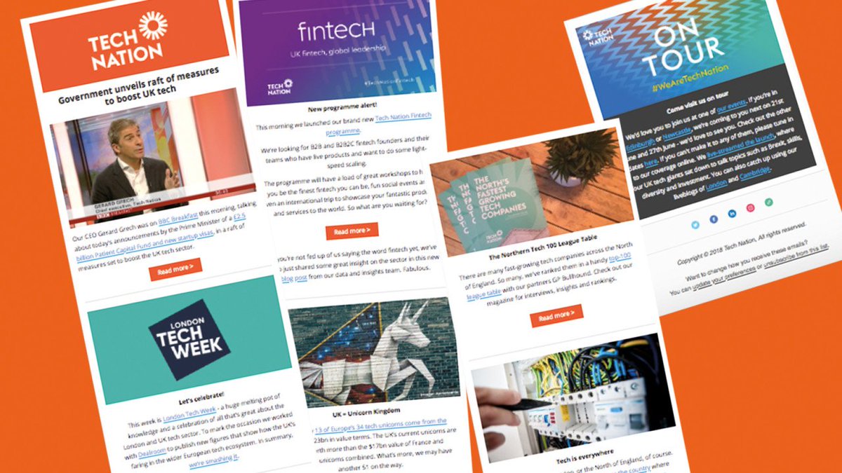 TechNation's tweet image. Our newsletter is out:

🇬🇧 @10DowningStreet tech support &amp;amp; startup visas
🚀 @LDNTechWeek - celebrating UK tech
🦄 @Dealroom collaboration. UK = Unicorn Kingdom
💰 #TechNationFintech programme launch
🗺 #NorthernTech100, digital suburbs &amp;amp; mapping meetups

mailchi.mp/7ecb8be1e1db/u…