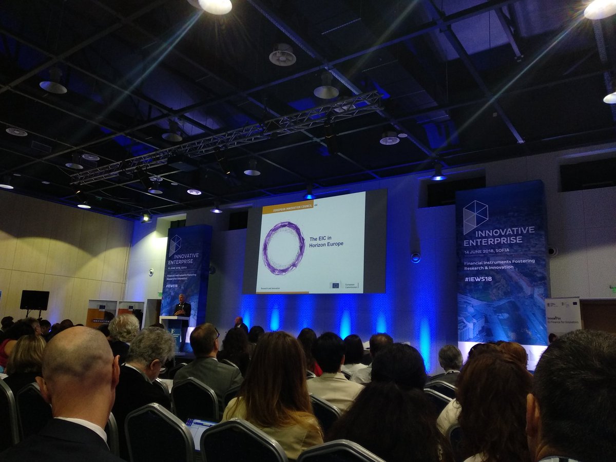 We are at #IEWS18 . Currently, <a href="/hermannhauser/">Hermann Hauser</a> is giving a speech on open science and open innovation and the role of European Innovation Council