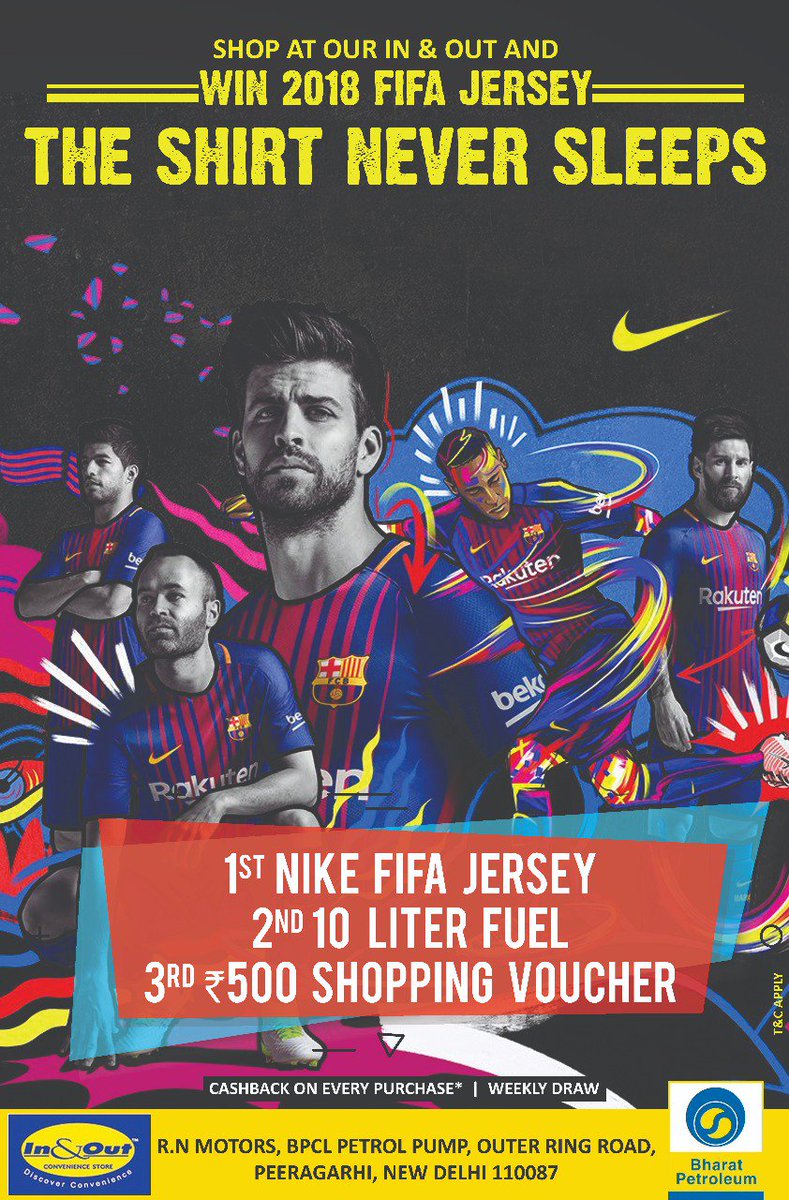 shaifalisinghc's tweet photo. #FifaWorldCup2018 fever sets in at #InandOutstore at BPCL fuel station RN Motors, Peeragarhi #Delhi. Shop at the Store now to win #FIFAjersey, free fuel, store shopping voucher & cashback every week!!
#convenienceshopping
#FIFA18WorldCup
@BPCRetailDelhi https://t.co/vmCrQiE211