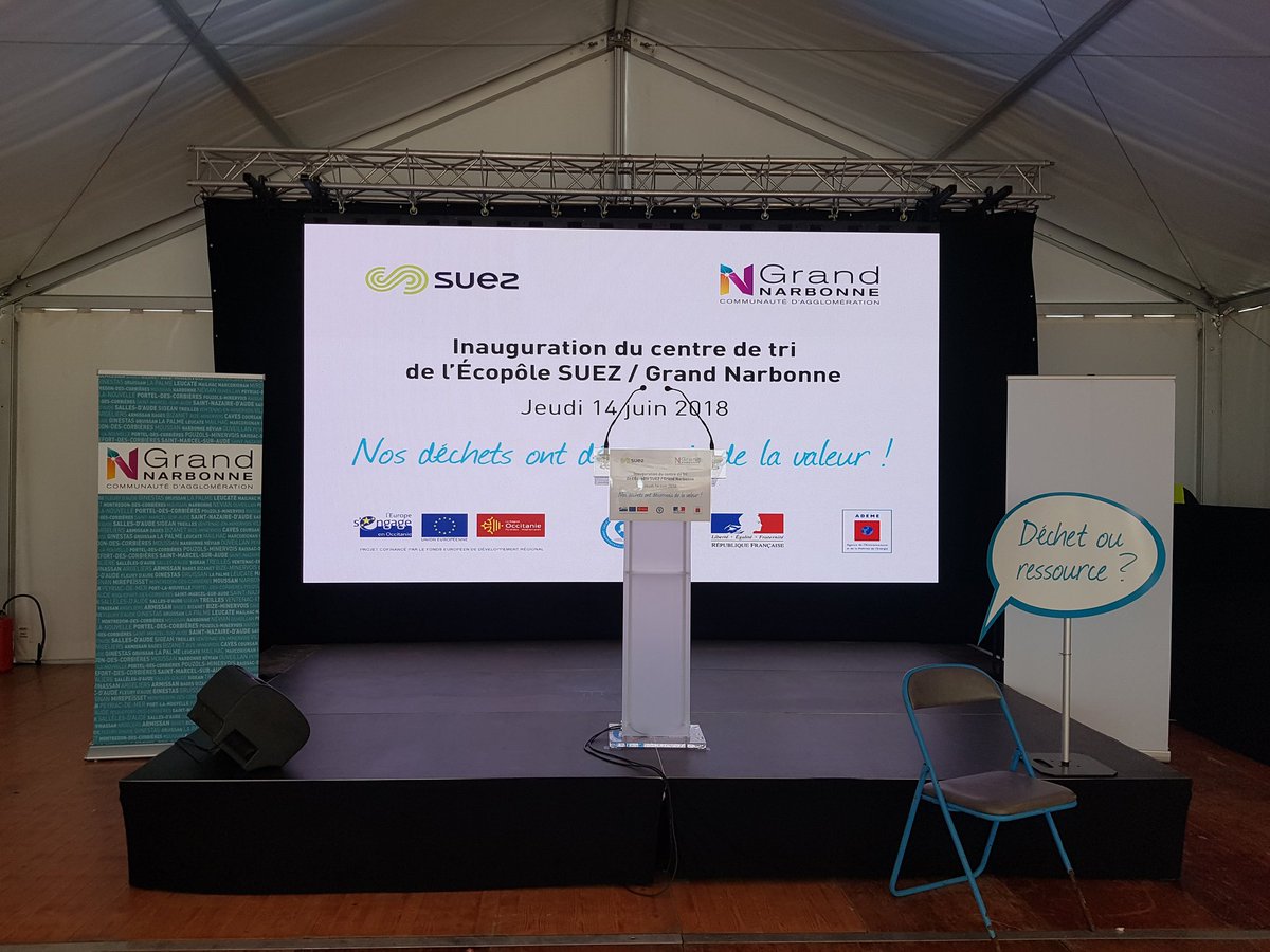 f_costes's tweet photo. Ça y est tout est prêt pour l'inauguration du centre de tri de l' #Ecopole @suezFR / @GrandNarbonneCA #EconomieCirculaire A très vite pour LT de la visite https://t.co/5GoXJxfnJA