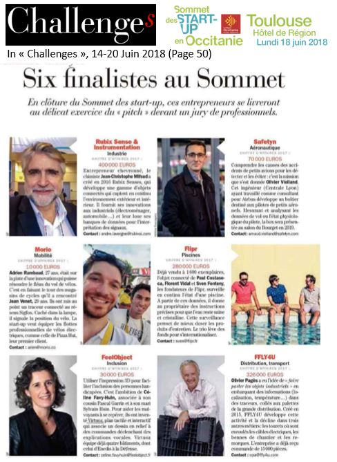 SAFETYN_Team's tweet photo. Dans @Challenges ce jour (page 50), #SAFETYN_Team finaliste du Sommet des Startups #Occitanie - RDV ce 18 juin à l'Hotel de Region #AirbusBizlab #ToulouseFrenchTech #FrenchTech_Tlse #TechForGood #villagebycace #Safe_Cluster https://t.co/6tMJWyV8g3