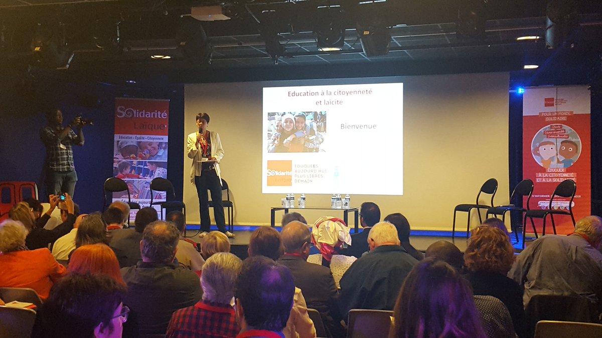 SolidLaique's tweet photo. Anne-Marie Harster, présidente de Solidarité Laïque salue le rôle de Roland Biache en tant que délégué général. " Il a été la pierre angulaire de l'organisation. Cette assemblée générale lui est dédiée." @amiehar @rbiache @AlainCanonne https://t.co/ff5FrbIQlY