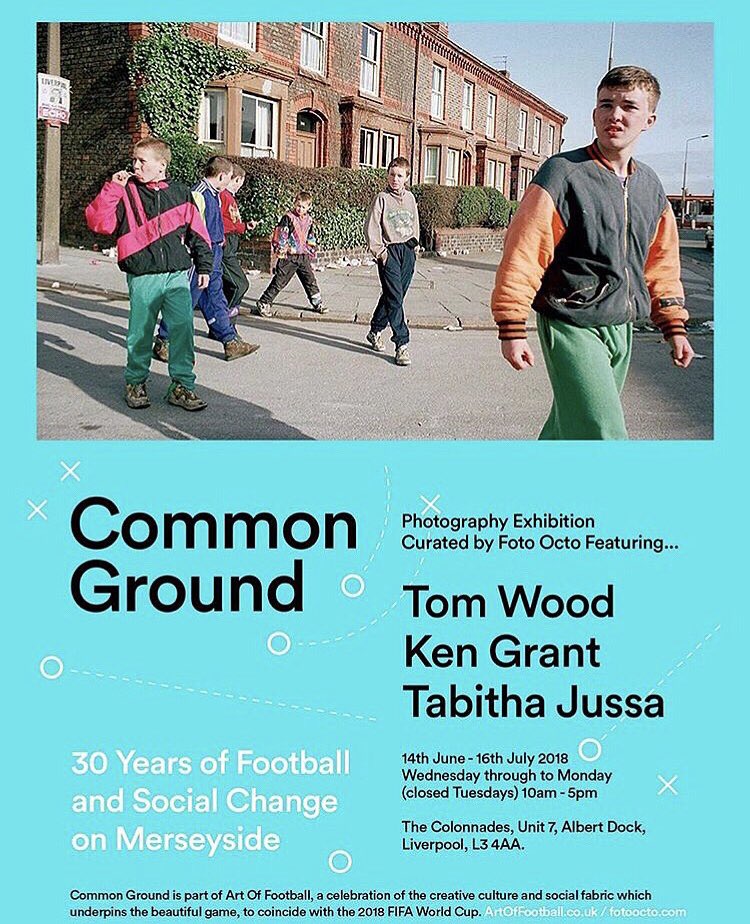 jacquimcassey's tweet photo. Common Ground. 30 yrs of social change on Merseyside. Opens today Albert Dock. #artoffootball #kengrant #tomwood #tabithajussa #itliverpool https://t.co/BVu60vyZ5H