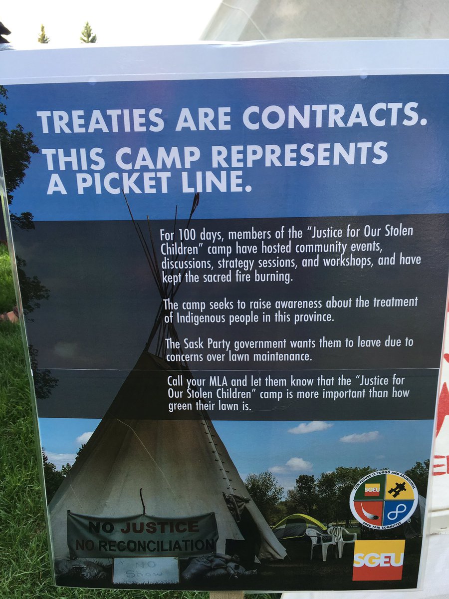 drmlstewart's tweet photo. This camp has been going for 100+ days in Regina. One of the longest standing camps that mobilized to demand #justiceforcolten and #justicefortina. The camp calls for #justiceforourstolenchildren and needs your support. If you live in #YQR? VISIT CAMP. Also pl RT https://t.co/l7boiWJvrS