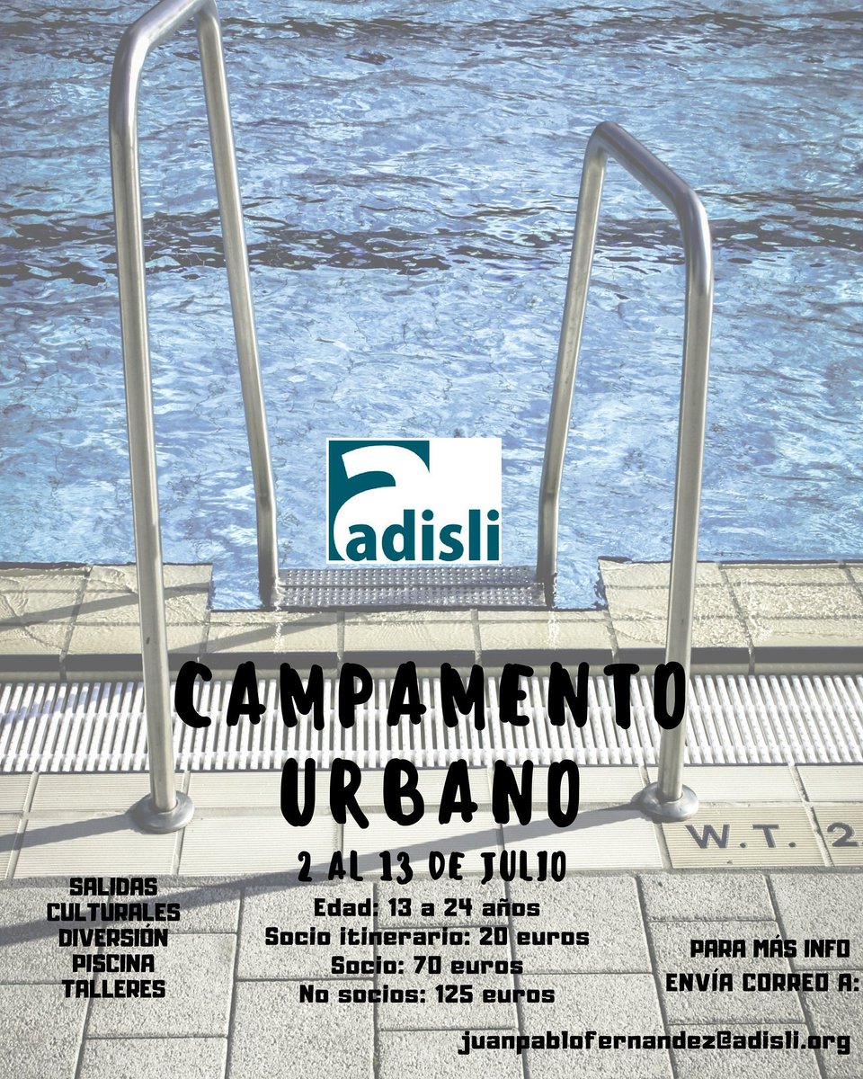 ADISLI_Madrid's tweet photo. 📣¿Tienes más de 18 años? ¿Quieres colaborar durante tus vacaciones en un campamento urbano? ¿Quieres conocer el colectivo de personas con #discapacidadintelectual?
📌¡#Adisli es tu sitio!
Entra en ⬇️ https://t.co/cQX0I59xeW https://t.co/zl6kVNXHxw