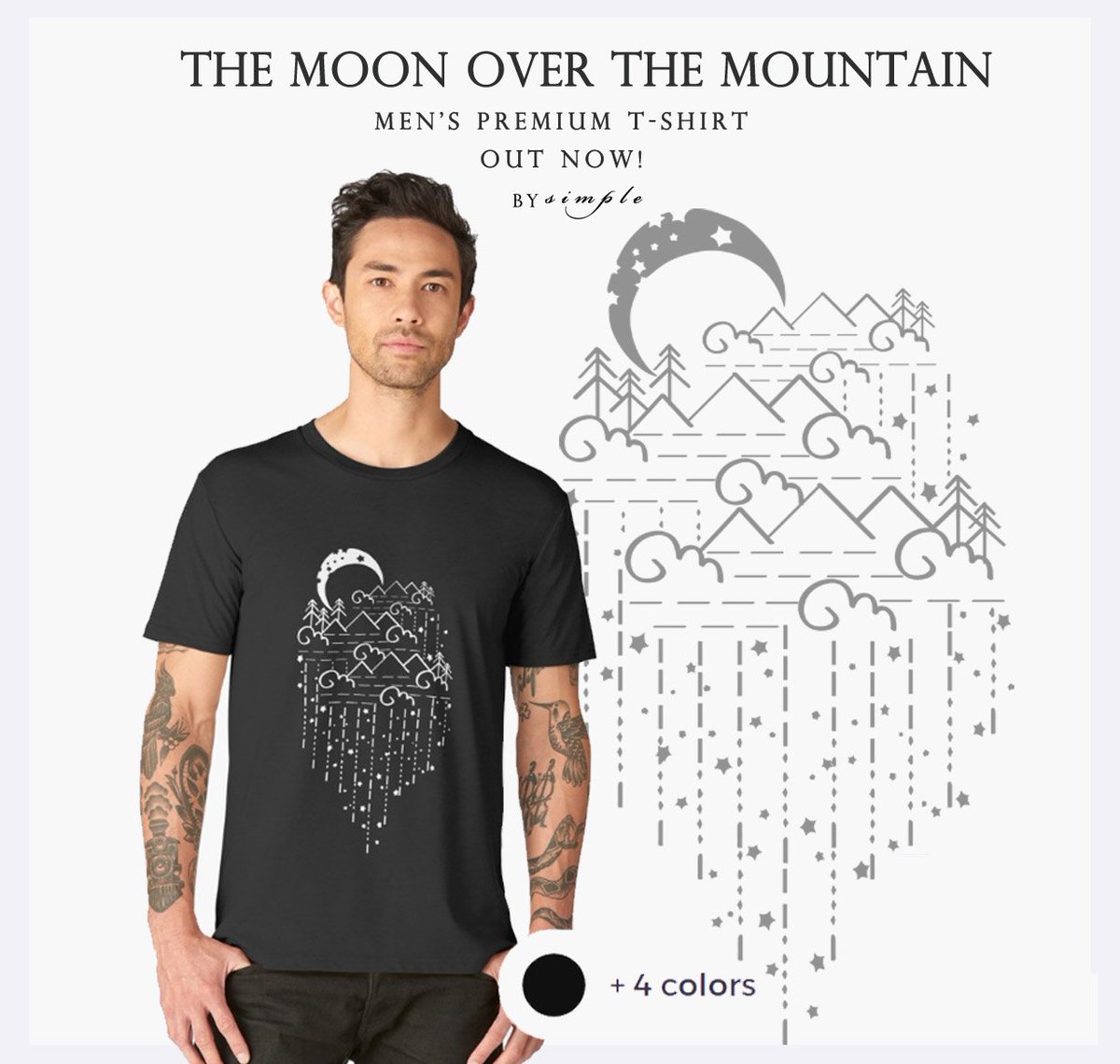 PaperplanSimple's tweet image. The Moon over the Mountain.
Premium men's t-shirt Out NOW &amp;gt;  rdbl.co/2t73GVr

#minimalist #premium #Tshirt #dreamy #fashion #men #redbubble #blackandwhite #cool #Retro