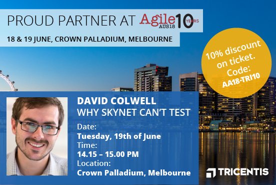 Tricentis's tweet photo. We can't wait to network with 1200 delegates at #agileaus. Visit our booth #1, grab your free tee, stand a change to win 1 of 2 amazing "boss boxes" or the Bose SoundSport Wireless earphones!#rethinktesting - test like a boss! https://t.co/bYge2ax0DZ https://t.co/NwDYsmBqNe