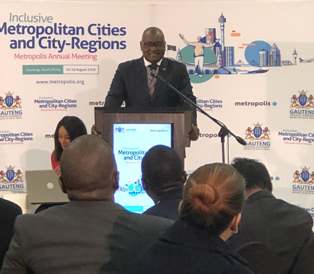 GautengProvince's tweet photo. Premier #Makhura: We in Africa would always talk about the 'potential'  because the character of African cities as we know, are highly informalised but still attract a large number of people, especially the youth #GautengMAM2018 #METROPOLIS https://t.co/pYAMOj4hKM