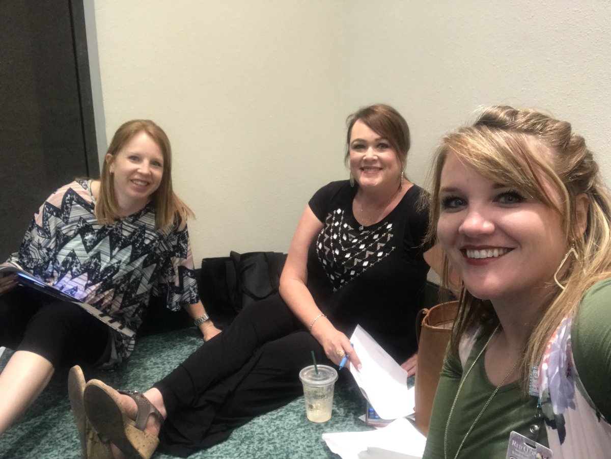ScaryUnderwood's tweet photo. When you have only one session left, and you’ve heard this is one you can’t miss, you don’t mind sitting on the floor... #wegothereearly #itisTHATgood #engagingstrategies #atplc @solutiontree @MariaNielsenPLC @redoakisd @ROeastridge https://t.co/SQLmKJtucP
