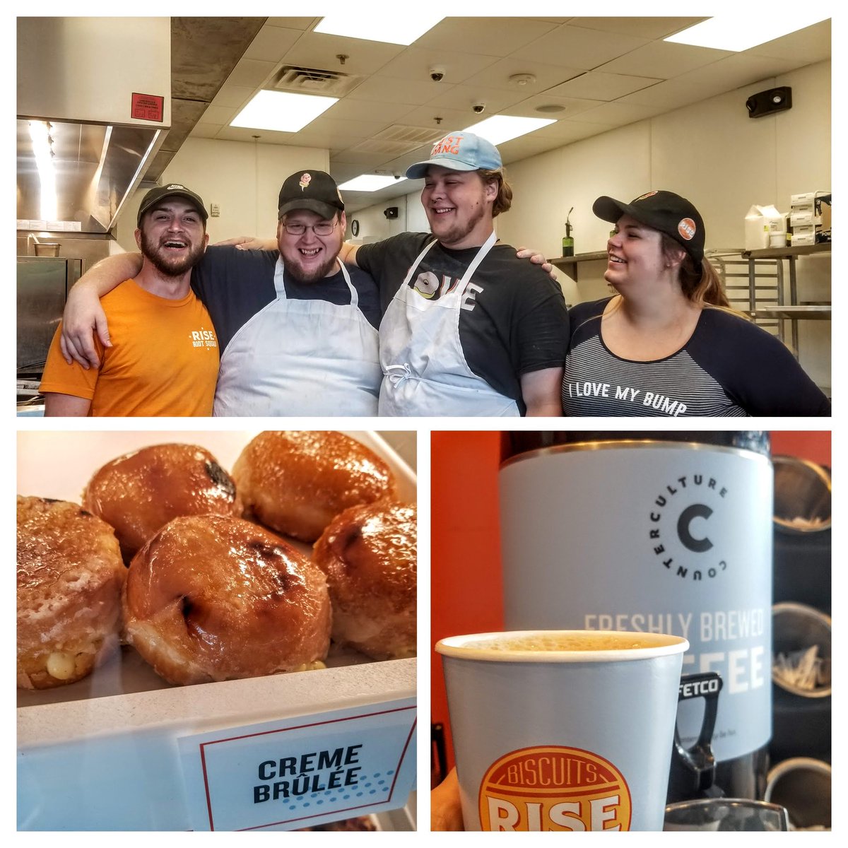 #PSA: today is FREE COFFEE DAY at <a href="/RiseHollySpring/">Rise Holly Springs</a> to celebrate their new coffee partner <a href="/counter_culture/">Counter Culture Coffee</a>! No purchase necessary, but the pros tell us that it goes best with their Crème Brûlée donut. 😍🥰🍩☕️