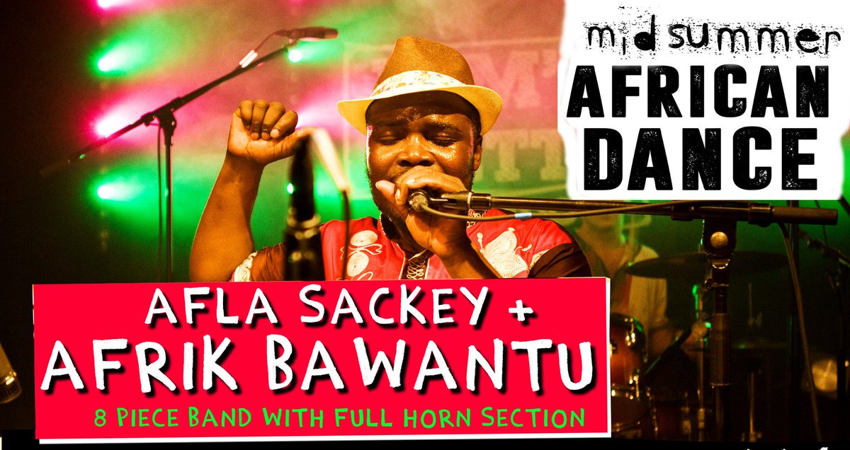 MPEcopark's tweet photo. Right here in the Eco Park Barn Afla Sackey &amp; Afrik Bawantu Saturday 23rd June. African Rhythm- driven dance inducing fusion with traditional roots from an 8 piece band with full horn section. Get your tickets here > https://t.co/VhKnVUYd2t  #afrobeat #vegan #camping #midsummer https://t.co/m9znmyprXc
