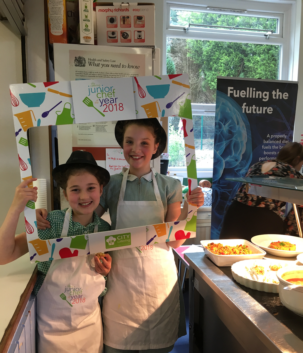 City_Catering's tweet photo. What a great job these two young chefs have done! Mina produced her Staffordshire Sausage Paella and Isabel her Cheese and Bacon Muffins. Feedback from pupils was very good. @StokeLearning @GreenwaysSOT #JCOTY18 https://t.co/QX77fwCH3r https://t.co/Ok2mva8EyG