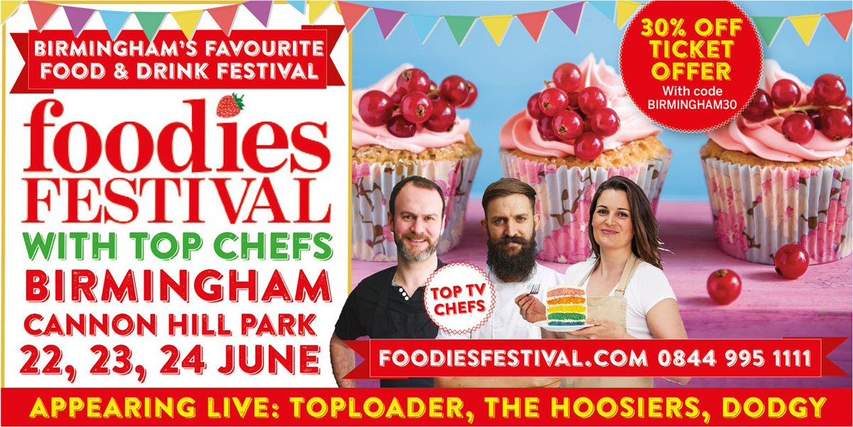 Our next festival is Cannon Hills Pk, B'ham 22-24 June with <a href="/foodiesfestival/">Foodies Festival</a> - use the attached code to bag yourself 30% off a ticket! You could be sitting in the sun listening to <a href="/thehoosiersuk/">The Hoosiers</a> <a href="/toploaderuk/">Toploader</a> or <a href="/DodgyUK/">DODGY</a> with a chilled Indian cider - how cool is that?! Jai Ho!