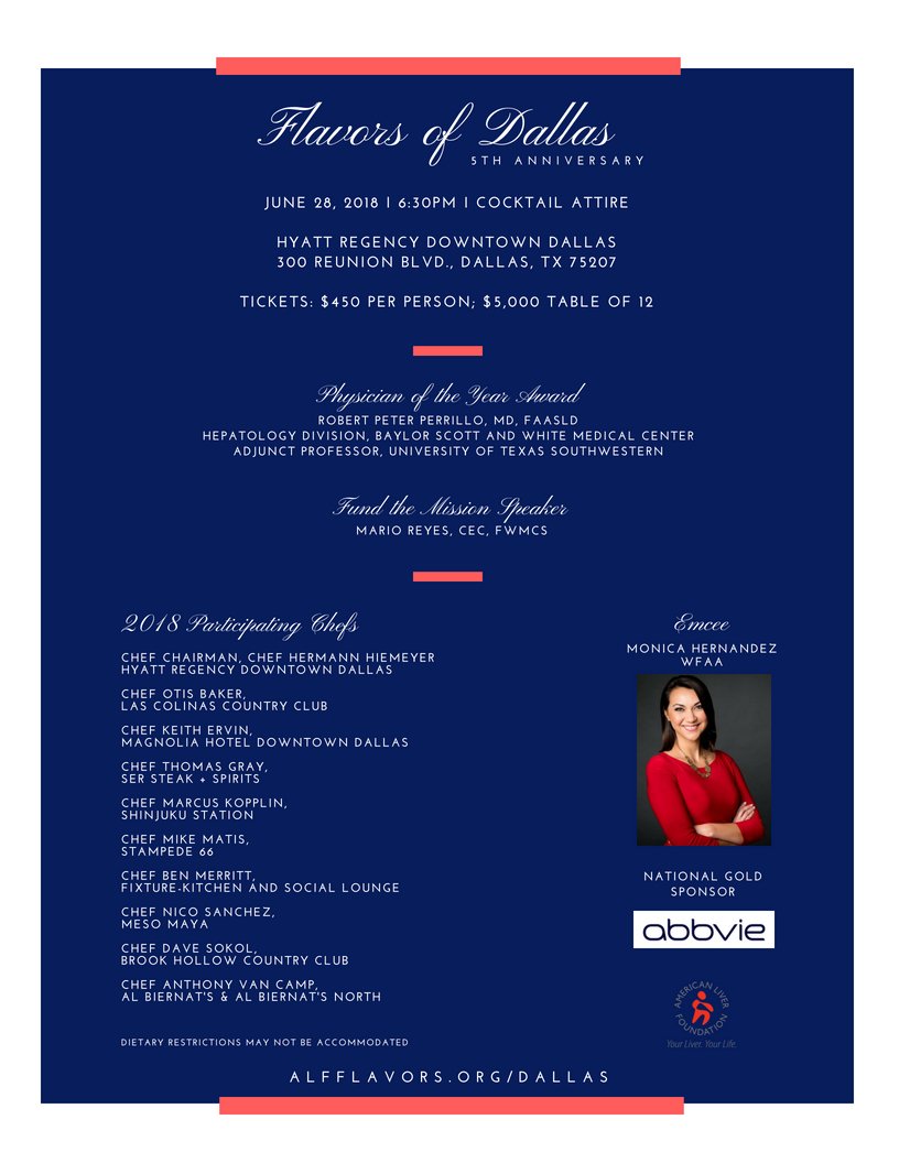 Please join the American Liver Foundation for the Flavors of Dallas 2018. 
#FlavorsofDallas #ALF #AmericanLiverFoundation
