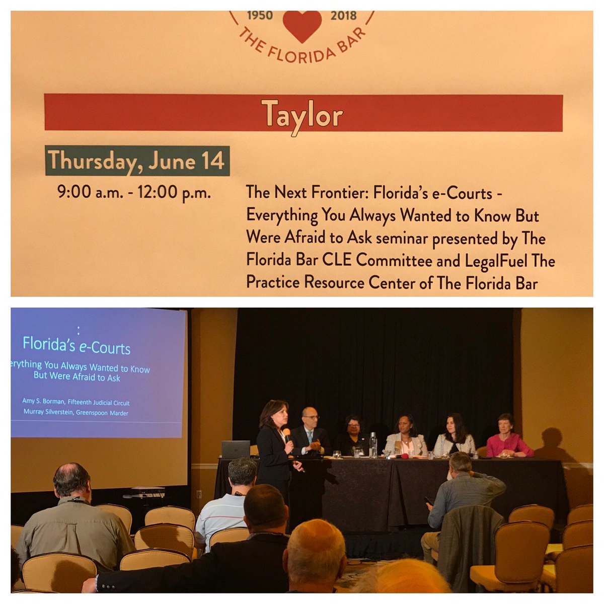 LegalFuel_FL's tweet photo. We kick off Day 2 of #MyFloridaBar Annual Convention with an all-star panel from the Florida Courts Technology Commission to give you everything you need to know about @FLCourtsEFiling #TechCLE @theflabar @Florida_Courts https://t.co/iAHyRHOPE7