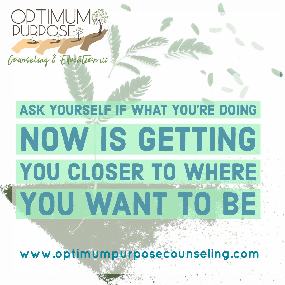 OptimumPurpose's tweet image. Everything you’re doing today is affecting where you’ll be tomorrow. So, question: what are you doing? 🤔
#OptimumPurpose #Counseling #Therapy #Tomorrow #Wyd
