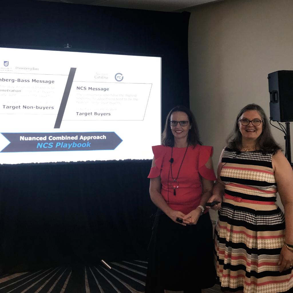 nielsen's tweet photo. New research from @ncsolutions and @EhrenbergBass at #AxS2018 suggests advertising to consumers who don’t respond wastes media dollars and would be better spent on advertising to those who are influenced. @the_ARF https://t.co/GgQbBdXbQk