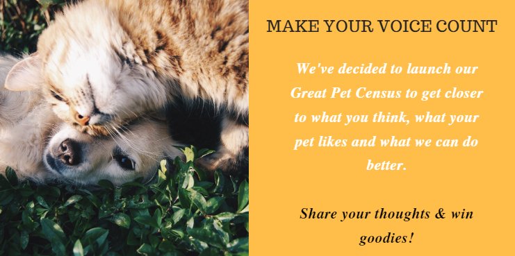 Ahead of #freebieFriday, we are launching our Great Pet Census and have prizes up for grabs - bit.ly/2LS6u0r #cats