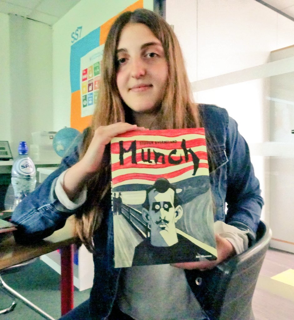 ISB_Arttease's tweet photo. Summer Reading Recommendations 3: Did you enjoy reading Maus by Art Spiegelman or Stitches by David Small? Then you will also like this Biography: Munch by Steffen Kverneland #mspl #mslearns #comicsbookclub @ISB_MS @PascaleKeyeux @EnzoFerrante4 https://t.co/3uouIQl5cg