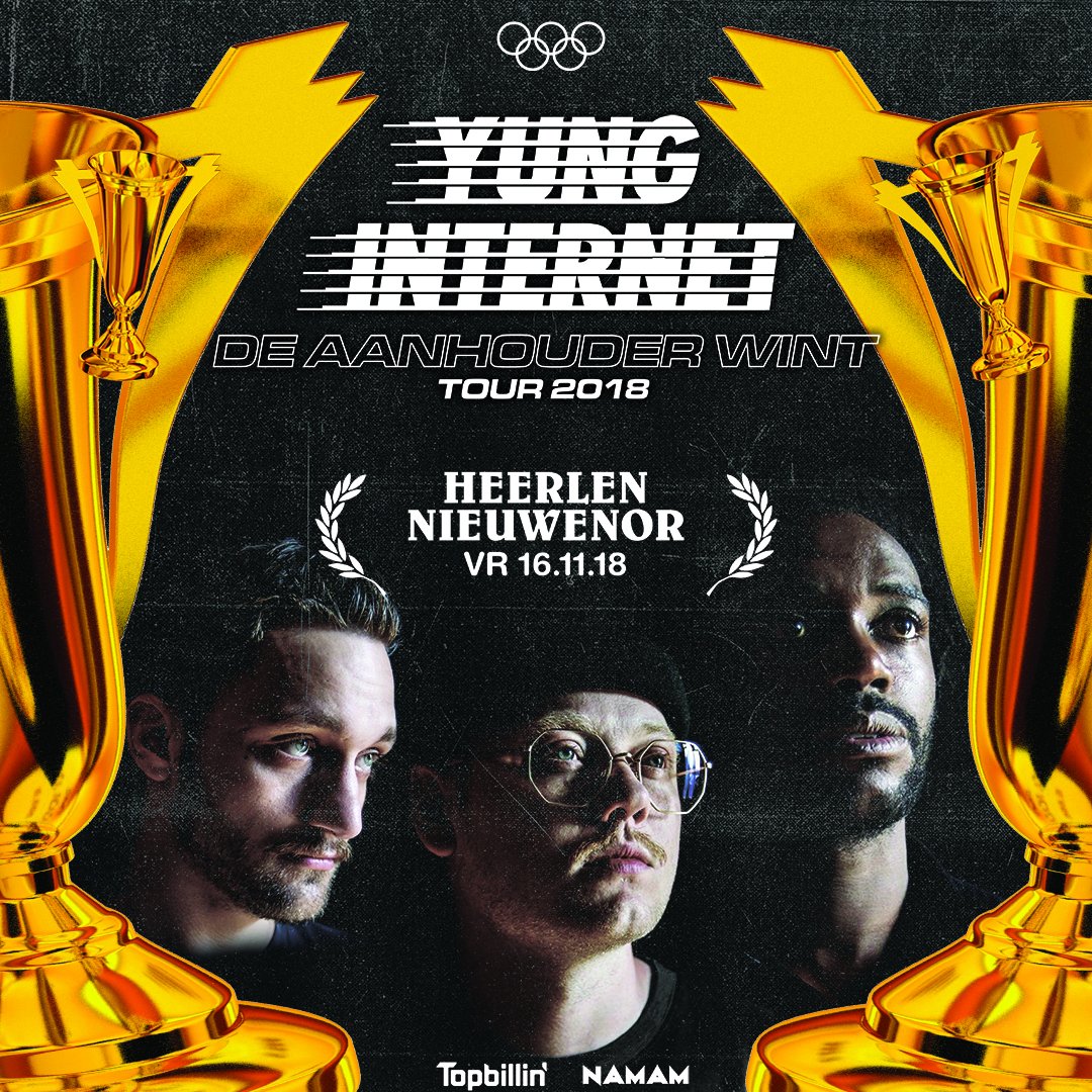 #bevestigd: @YNG_INTRNT - 'De Aanhouder Wint Tour' - vrijdag 16 november 2018: bit.ly/yunginternet-h… #yunginternet #hiphop #heerlen