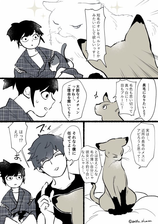 【?創作漫画】3話目 猫塗り屋さんと『長毛になりたい短毛猫さん』と毛増し屋さん (前編)

(誤字「手術後」→「手術跡」ですすみません?)
  #創作漫画 #ラフ漫画 #猫 