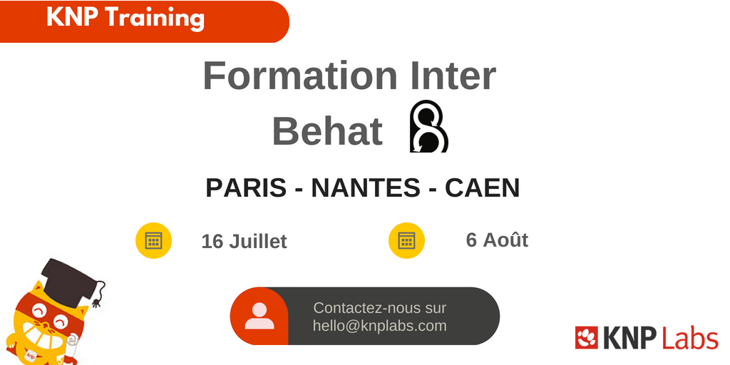 KNPLabs's tweet photo. Réduire le coût de la traduction entre la #UserStory et son développement avec #Behat #BDD #gherkin #BehaviorDrivenDevelopement - Nos prochaines #formations à #Paris #Nantes #Caen 🦖 https://t.co/cd1yEZlVLy https://t.co/3mJpf9H3Tb