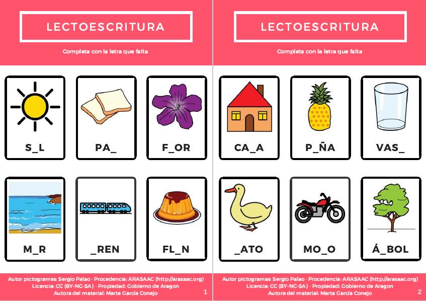 Arasaac No Twitter Conciencia Fonologica Y Lectoescritura Descargar Todos Los Materiales Desde Este Enlace T Co 6s78vqy16c Las Actividades Se Dividen En Completa Con La Letra Que Falta Por Que Letra