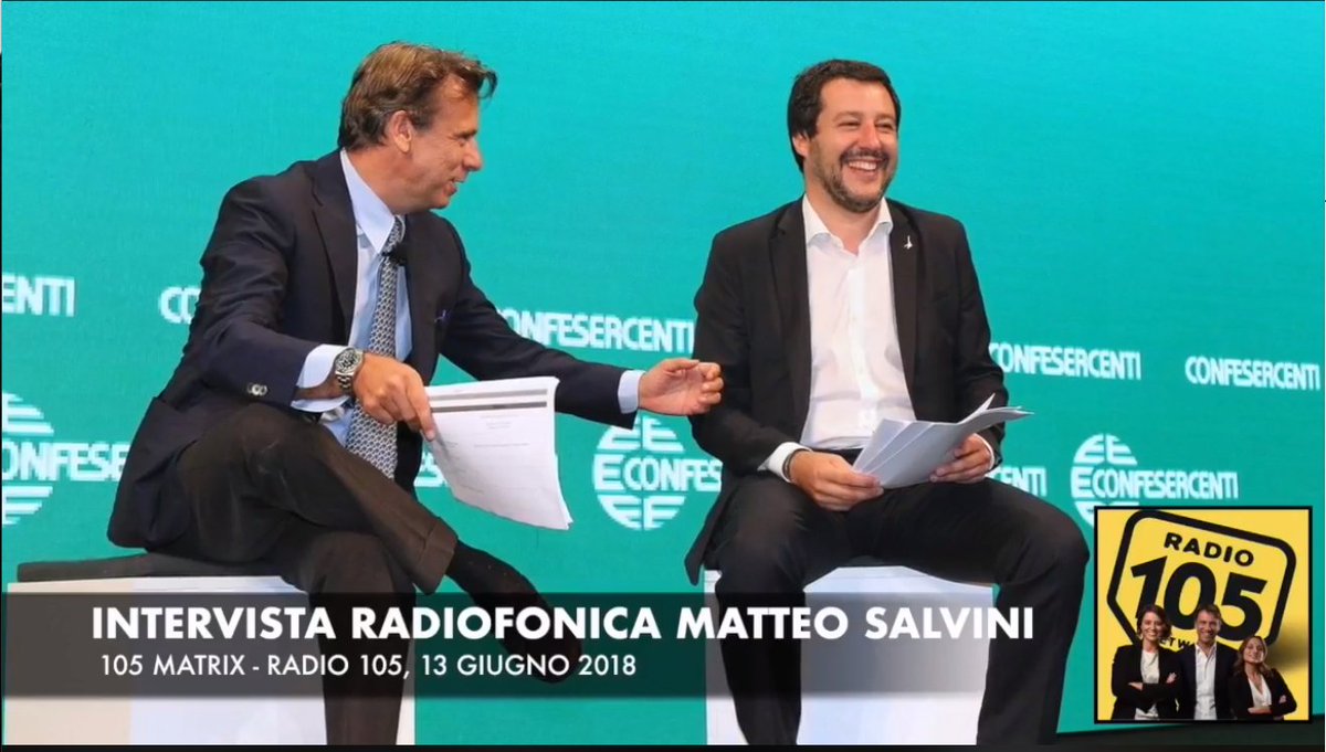 matteosalvinimi's tweet photo. La mia intervista di ieri sera a Radio #105Matrix, se vi va seguite e commentate!
🔴📲 LIVE 👉🏻 https://t.co/8ys7epxkc6 https://t.co/N4P5OdGAxH