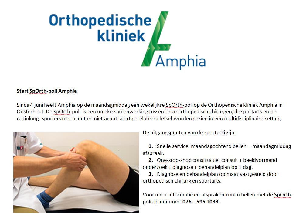Onze nieuwe spOrthpoli is geopend ! Maak gebruik van de efficiënte samenwerking tussen onze orthopeden, de sportarts en de radiologen en bel voor een afspraak 076 - 595 1033 #sportblessure #sport #orthopedie #sportarts