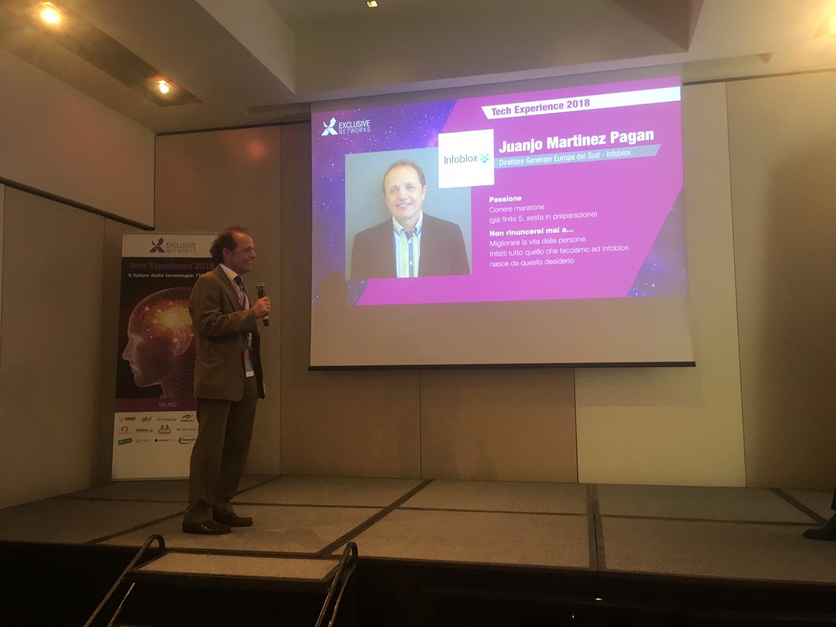EXN_IT's tweet photo. Juanjo Martinez Pagan, @Infoblox al #TechExperience2018: “Datemi un punto d’appoggio e solleverò il mondo” https://t.co/eEA37sEbO4