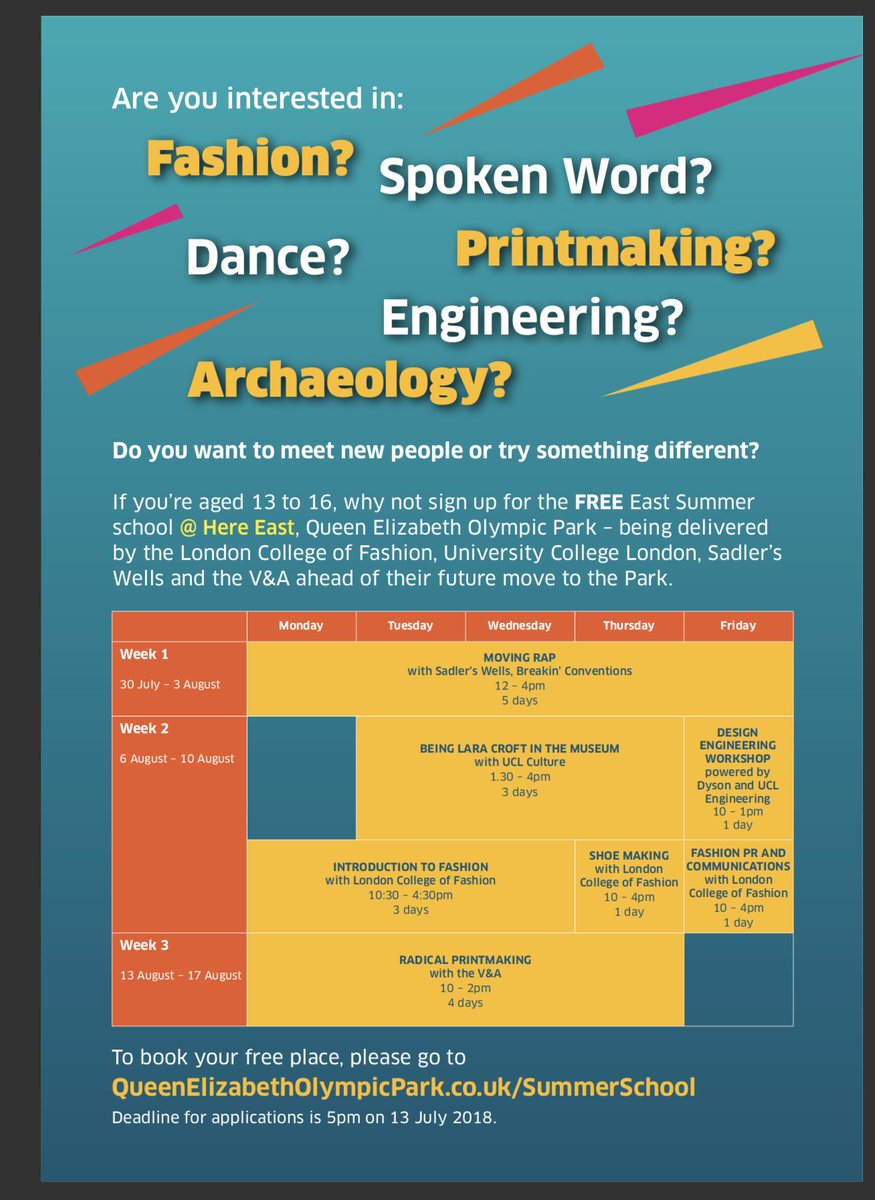 LY_Voice's tweet photo. Are you aged between 13 and 16? Want something to do during the summer holidays. Sign up for #EastSummerSchool were you can learn so many different things from dance, fashion, spoken word and more. If your interested sign up https://t.co/mg3dJeetGT before 13th July. https://t.co/xDfN2sgwh8