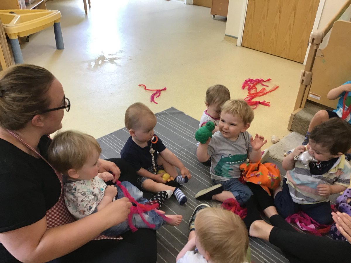 snapbroadwood's tweet image. Babies made their own fabric streamers for music and singing yesterday #snapsarts #music #singingtime #nurseryrhymes