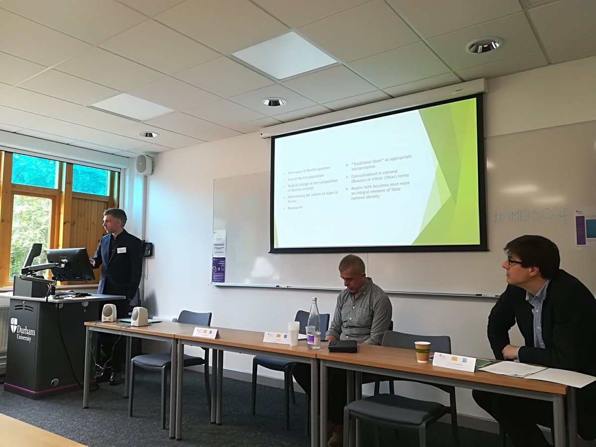 JulineBeaujouan's tweet photo. Jesko Schmoller presents the challenge of producing community through Muslim solidarity in Urals region of Russia #IMEISConf https://t.co/3WiWxWeMYP