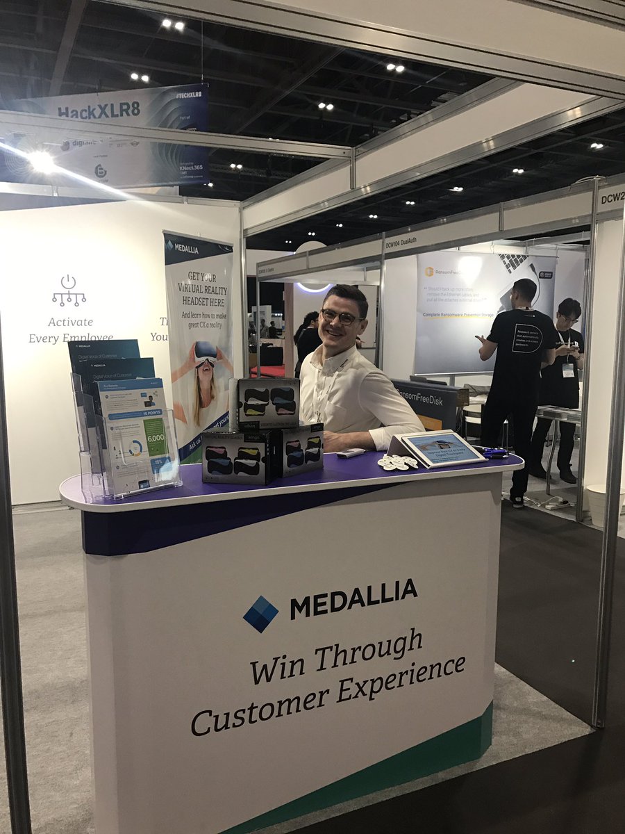 Come to the Medallia booth at #dcxworld for your chance to get a VR headset!