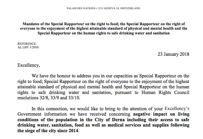 Pedro Arrojo Un Special Rapporteur In The Official Letter I Raised Concerns About The Al Fatayeh Water Station Not Operational And The Limited Production Capacity Of Derna Desalination Plant Due To Pedro Arrojo Un Special Rapporteur In The Official Letter I Raised Concerns About The Al Fatayeh Water Station Not Operational And The Limited Production Capacity Of Derna Desalination Plant Due To