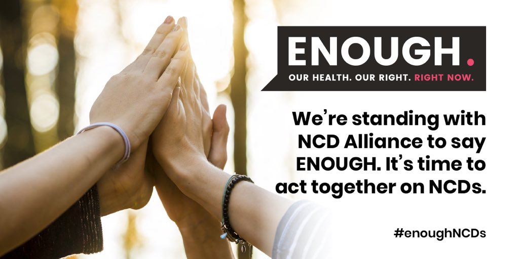 KombeMartha's tweet image. Iam standing with NCD to say #Enough, 
Non communicable diseases account for 27% of the total deaths and over 50% of 
total hospital admissions in Kenya. Something needs to be done in ensuring NCD prevention and Management!