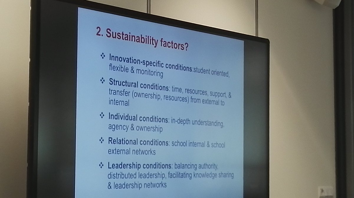 EllenRusman's tweet image. Factoren die duurzaamheid/sustainability van onderwijsvernieuwing/innovaties  bevorderen en die ondersteund worden door relaties tussen stakeholders vanuit zowel theorie als praktijk #ORD2018 #seamlesslearning #networkedlearning #learningnetwork