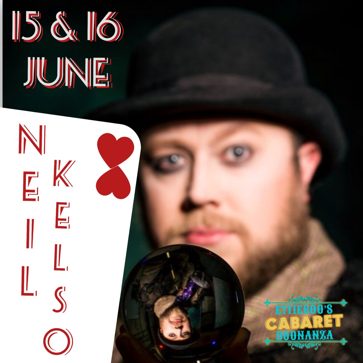 It’s that time of the month folks!! Boonanza time <a href="/AeronautActon/">The Aeronaut</a> and we have the fabulous <a href="/theneilkelso/">Neil Kelso</a> joining us for some fabulous trickery of the mind. 

Tix: bit.ly/ettieboo-nanza…