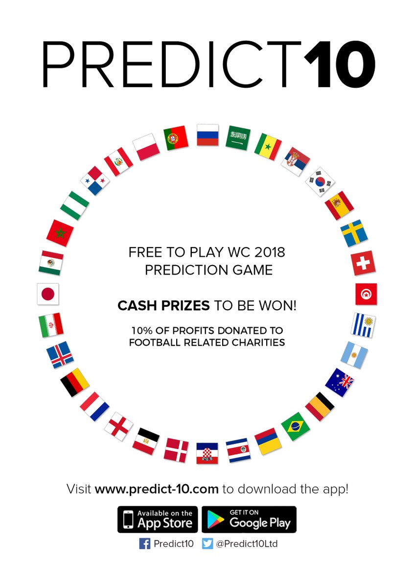 invirtreality's tweet photo. Check out the new @Predict10Ltd football prediction game PREDICT10 app. Free to play #WorldCup competition with a £1,000 first prize https://t.co/mYRnFBiWdV