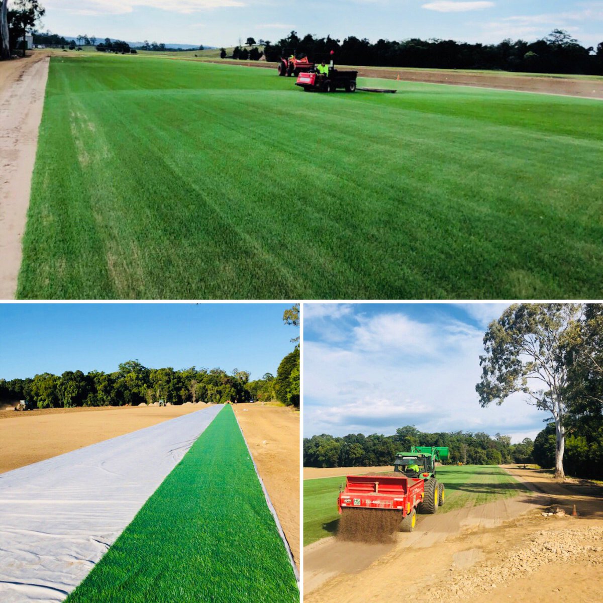 HGTurfGroup's tweet photo. Our latest HERO Hybrid Grass installation at the turf farm in Queensland and grown to satisfy concert turf replacement needs at the GABBA Stadium. Great work by the @HGSportsTurf team! #hybrid #hero https://t.co/iNuEkkqBtq