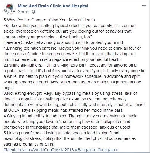 Mnb2017Brain's tweet photo. 5 Ways You’re Compromising Your Mental Health #Mentalhealth #compromise #thursdaythoughts #throwbackthursday #kgf #gameofthrones #WorldCupRussia2018 #worldcup #russia #thevillain #goals #lifestyle #psychiatric #hospital #psychology #positive #BeKind #FelizJueves #TATGranada18 #oa https://t.co/AAV0oDmvBs