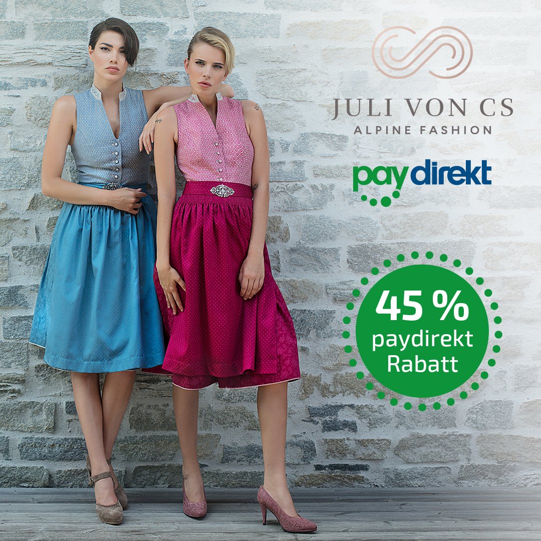 julivoncs's tweet photo. Ab Montag, 18.6.2018 gibt es ein Special von paydirekt in unserem Onlineshop. Beim Bezahlen mit paydirekt bekommt ihr auf alle Produkte einen Rabatt von 45%.
Viel Spaß beim Shoppen! #paydirekt #julivoncs #dirnd #trachten #dirndlonline https://t.co/RnHooV8AbM