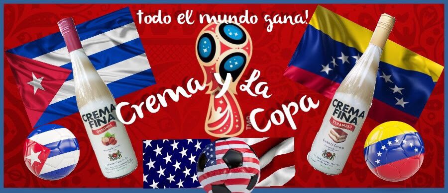 CremaFina's tweet photo. Copa Mundial!
June 14th thru July 15th
World Cup!
Crema y La Copa!
The Whole World Wins!
🌎🇺🇸⚽️🍾🇨🇺⚽️🇻🇪🌍 https://t.co/1EgT2HZrgY
